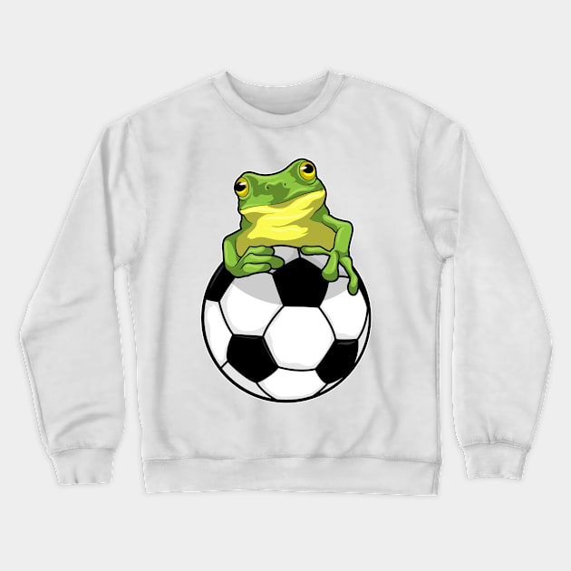 Frog with Soccer ball Crewneck Sweatshirt by Markus Schnabel